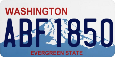 WA license plate ABF1850
