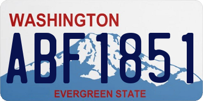 WA license plate ABF1851