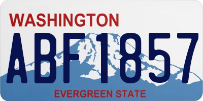 WA license plate ABF1857