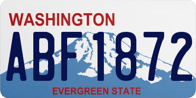 WA license plate ABF1872