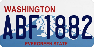 WA license plate ABF1882