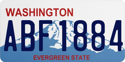 WA license plate ABF1884