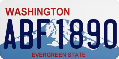 WA license plate ABF1890