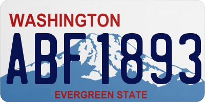 WA license plate ABF1893