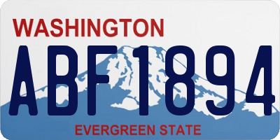 WA license plate ABF1894