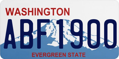 WA license plate ABF1900
