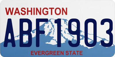 WA license plate ABF1903