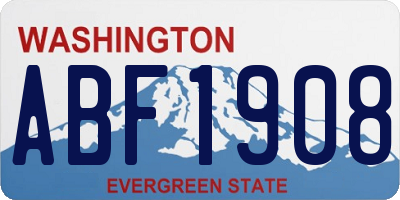 WA license plate ABF1908