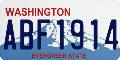 WA license plate ABF1914