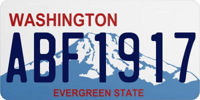 WA license plate ABF1917