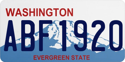 WA license plate ABF1920