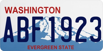 WA license plate ABF1923