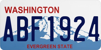 WA license plate ABF1924