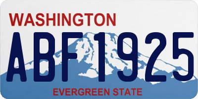 WA license plate ABF1925