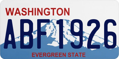WA license plate ABF1926