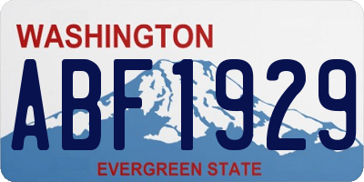 WA license plate ABF1929