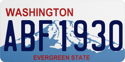 WA license plate ABF1930