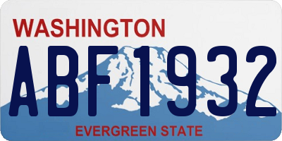 WA license plate ABF1932
