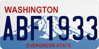 WA license plate ABF1933
