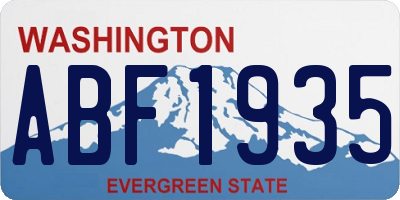 WA license plate ABF1935