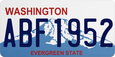 WA license plate ABF1952