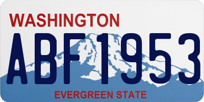 WA license plate ABF1953