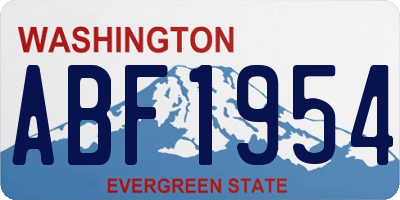 WA license plate ABF1954