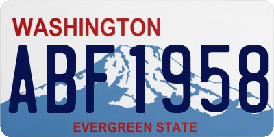WA license plate ABF1958