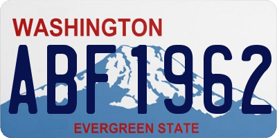 WA license plate ABF1962