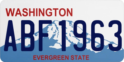 WA license plate ABF1963