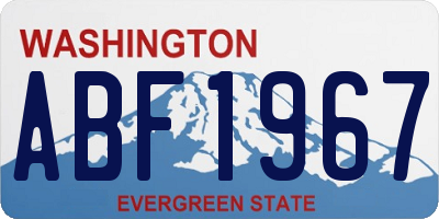 WA license plate ABF1967