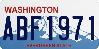 WA license plate ABF1971