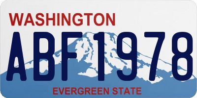 WA license plate ABF1978