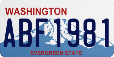 WA license plate ABF1981