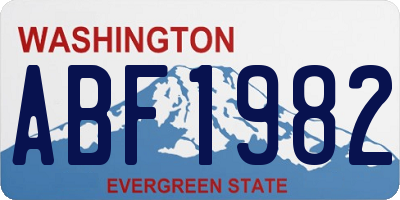 WA license plate ABF1982