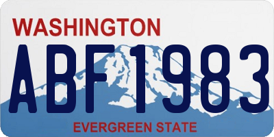 WA license plate ABF1983