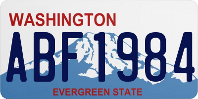 WA license plate ABF1984