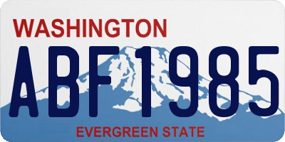 WA license plate ABF1985