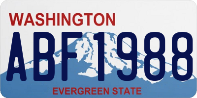 WA license plate ABF1988