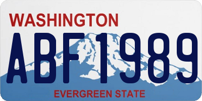 WA license plate ABF1989