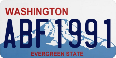 WA license plate ABF1991