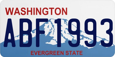 WA license plate ABF1993