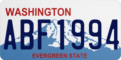 WA license plate ABF1994