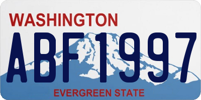 WA license plate ABF1997