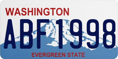 WA license plate ABF1998