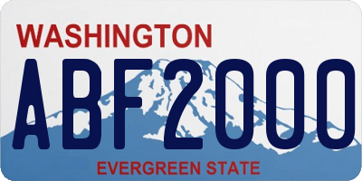 WA license plate ABF2000