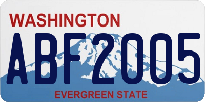 WA license plate ABF2005