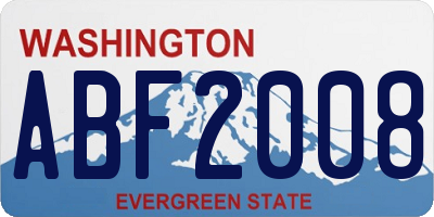 WA license plate ABF2008
