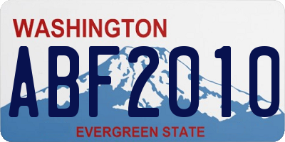 WA license plate ABF2010