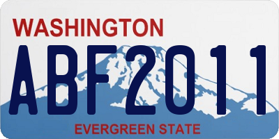 WA license plate ABF2011